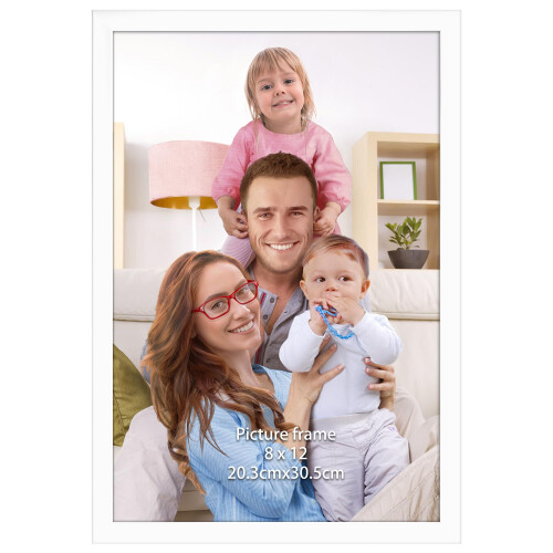 Giftgarden White 12x8 Photo Frame, Sleek Thin Design Picture Frames 12