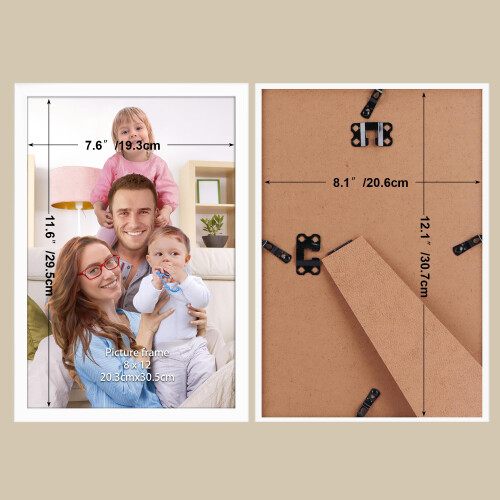 Giftgarden White 12x8 Photo Frame, Sleek Thin Design Picture Frames 12 1