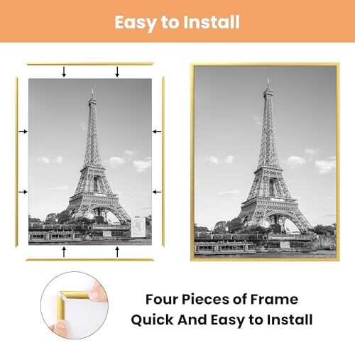 upsimples 18x24 Picture Frame Gold 3 Pack, Scratch-Proof Poster Frames 2