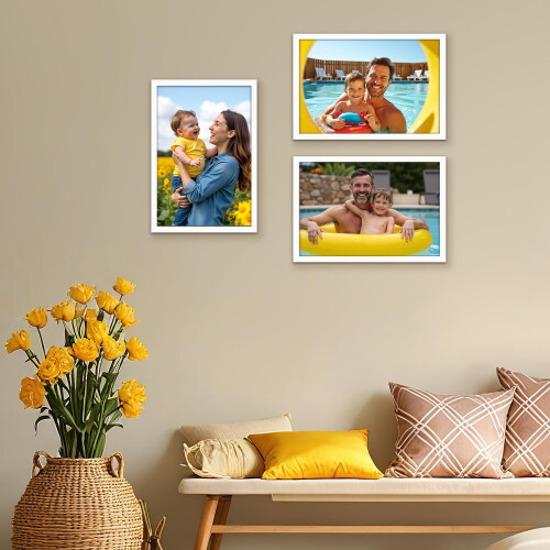 Giftgarden White 12x8 Photo Frame, Sleek Thin Design Picture Frames 12 2