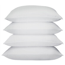 Pillow Cases 4 Pack White, Envelope Closure 100% Pure Cotton Pillowcas