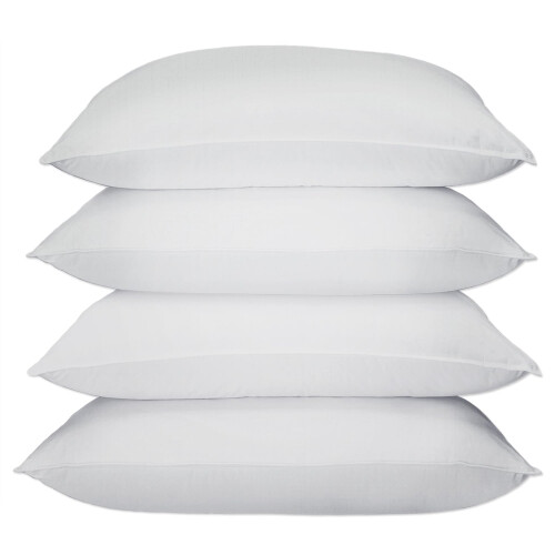 Pillow Cases 4 Pack White, Envelope Closure 100% Pure Cotton Pillowcas