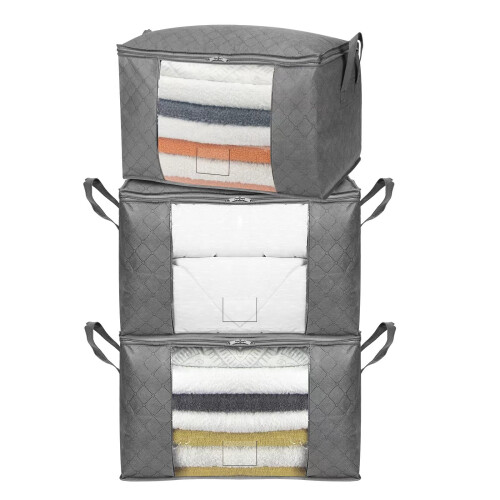 Amazon Amazon Basics Foldable Storage Bag Organizers With Large Clear Window