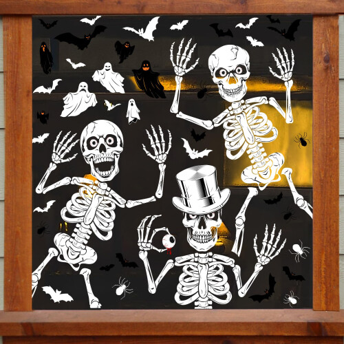 AMLOOPH Halloween Decorations Window Stickers, 10 Sheets Reusable Wind
