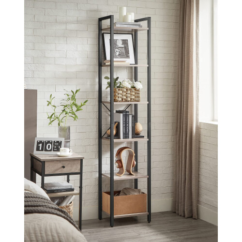 VASAGLE VASAGLE 6-Tier Bookshelf, Bookcase, Shelving Unit, for Office, Study, 1