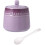 Ceramic Sugar Bowl with Lid and Spoon, Bright Gradient Porcelain Jar for Kitchen Storage 1