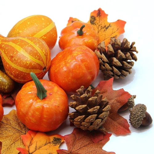 120Pcs Artificial Pumpkins Autumn Decorations Set,Autumn Home Decor Ar 1