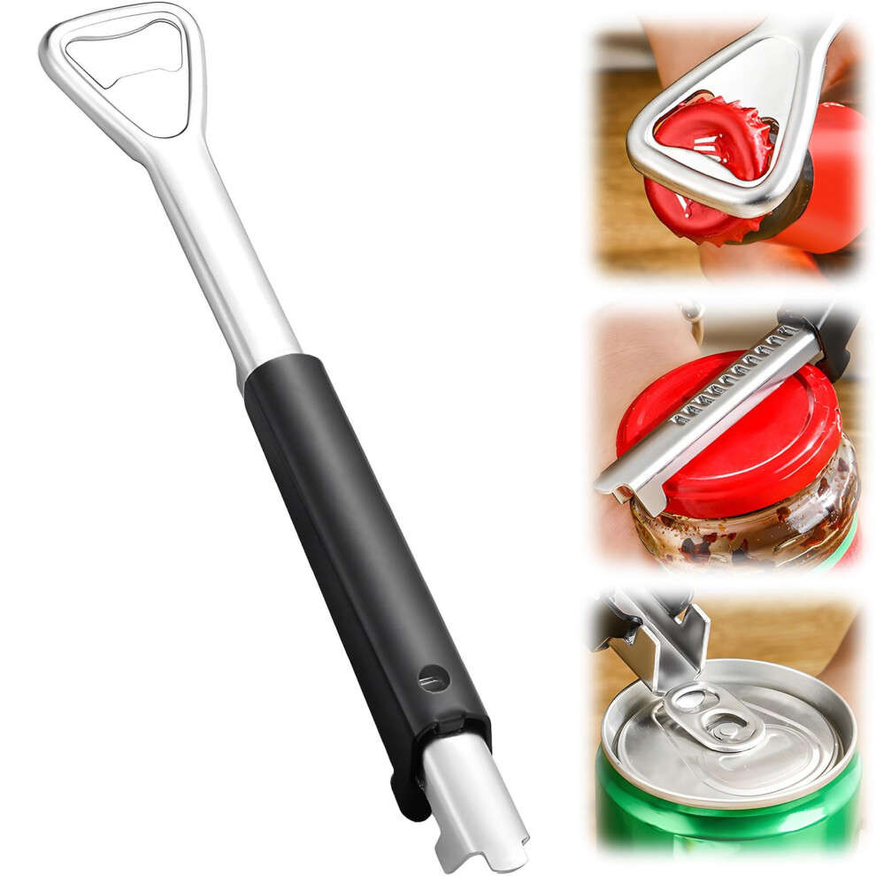 Adjustable Jar and Bottle Opener for Seniors with Ergonomic Handle and Effortless Lid Opening