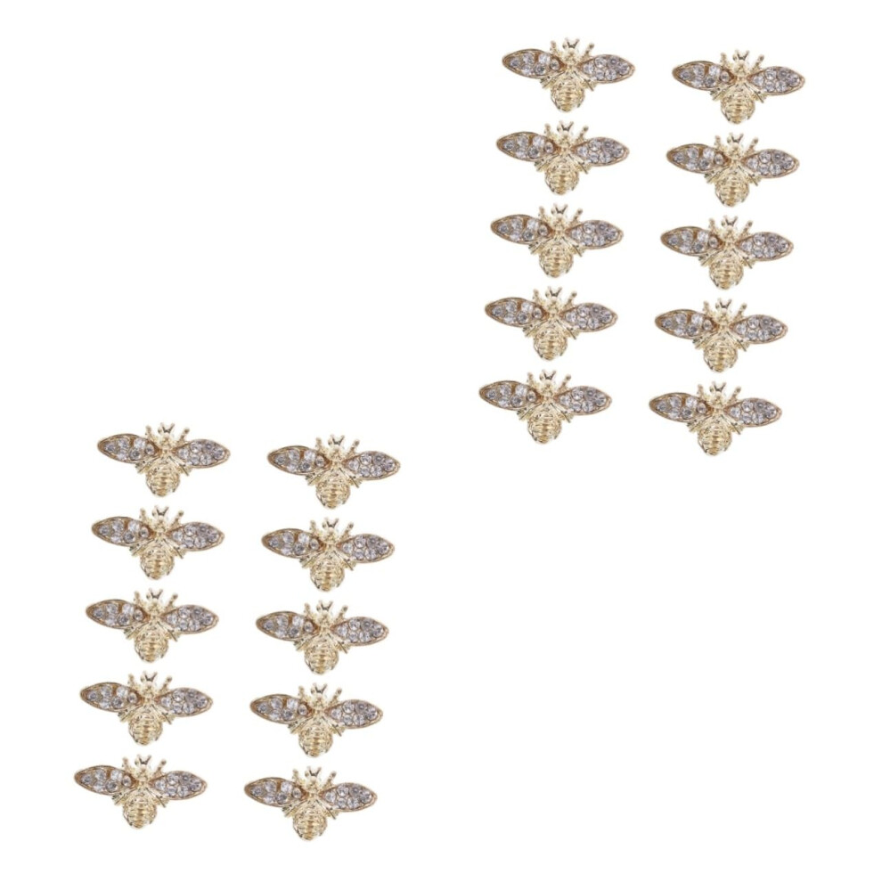 20pcs Bee Nail Art Charms Alloy 3D Nail Decorations for Manicure and Bridal Nails