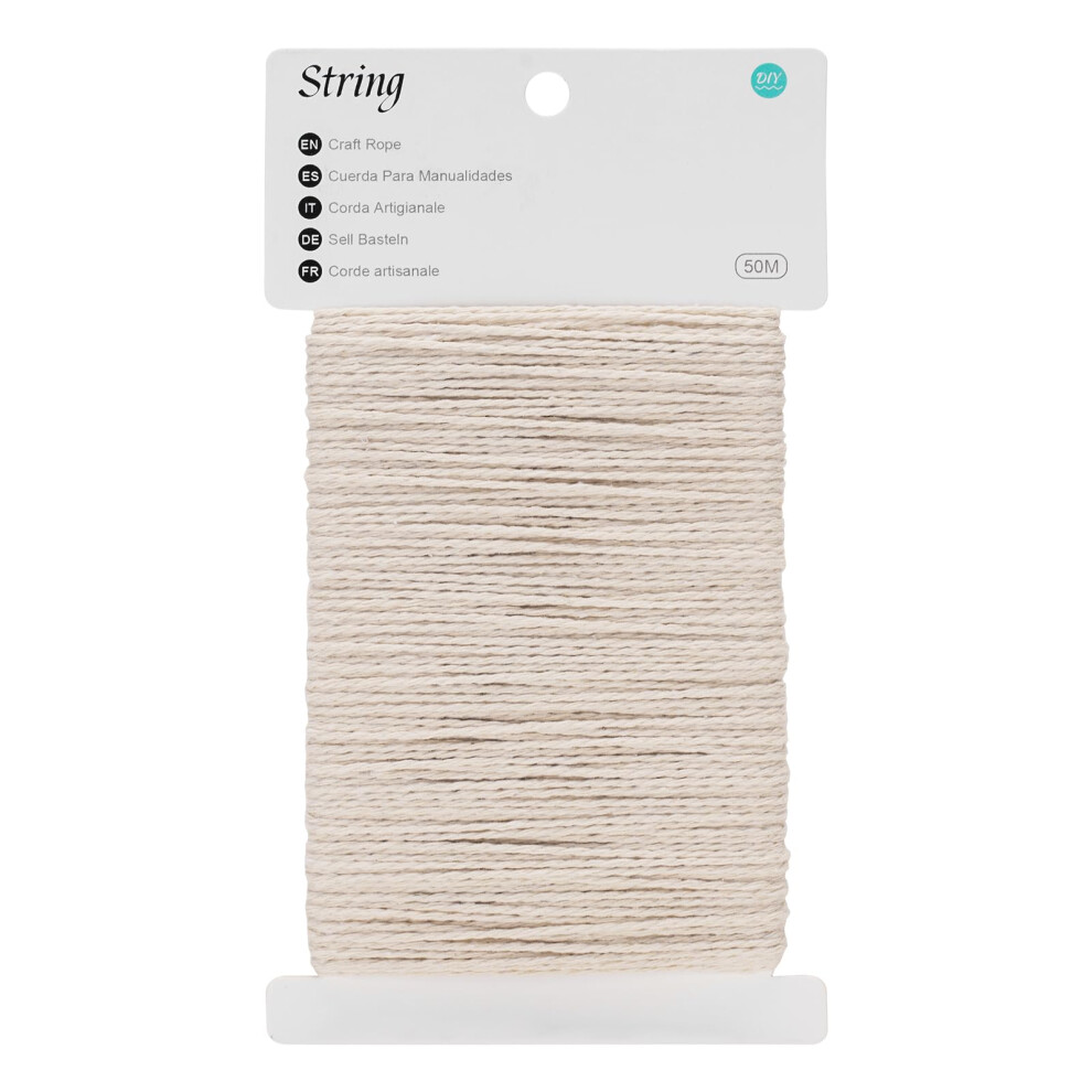 G2plus 50M White Cotton String Twine -2Mm Craft Cotton Cord - Cotton B 80094012