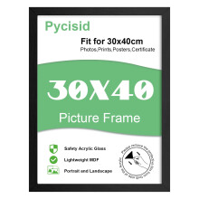 Pycisid 30x40cm Picture Frame, 12x16 Poster Frame, 40x30cm Black Photo