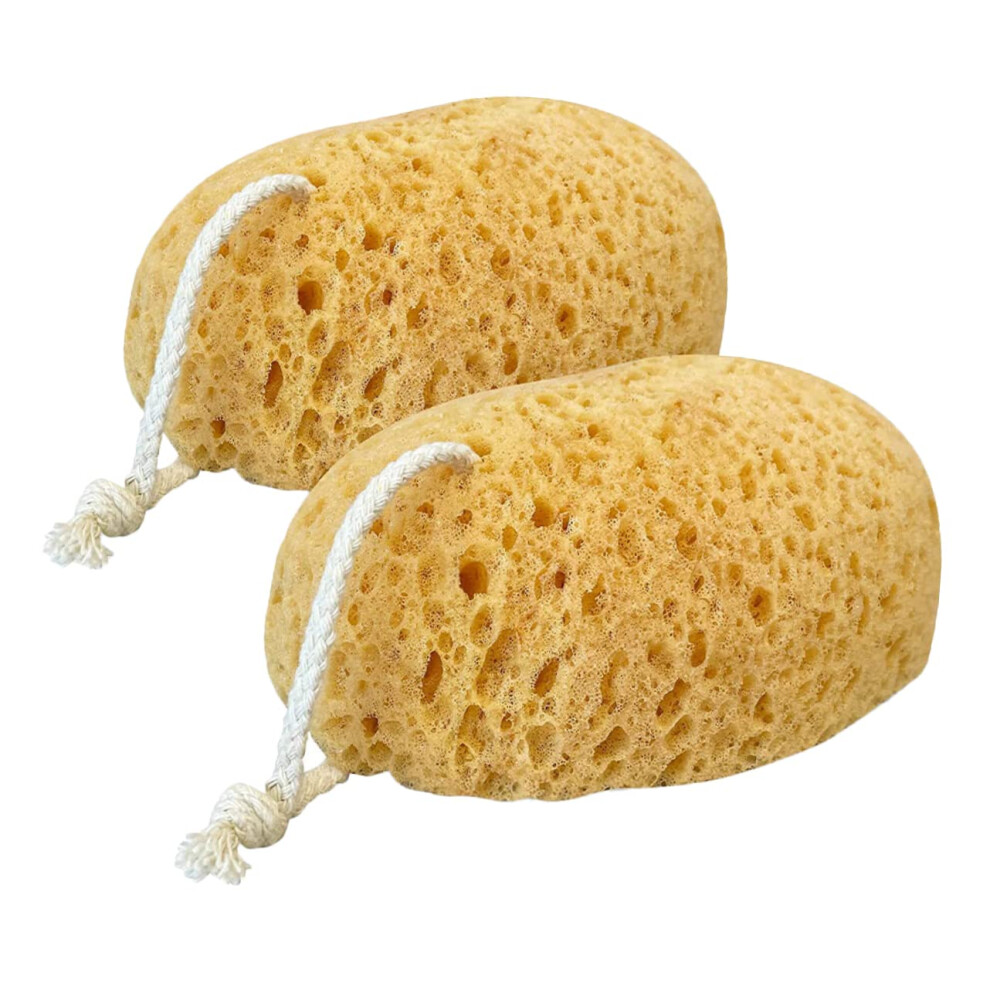African Bath Sponge with Lanyard for Gentle Exfoliation and Rich Foam Shower Cleansing