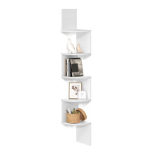 VASAGLE 5-Tier Corner Shelf, Display Floating Shelf in Living Room, St