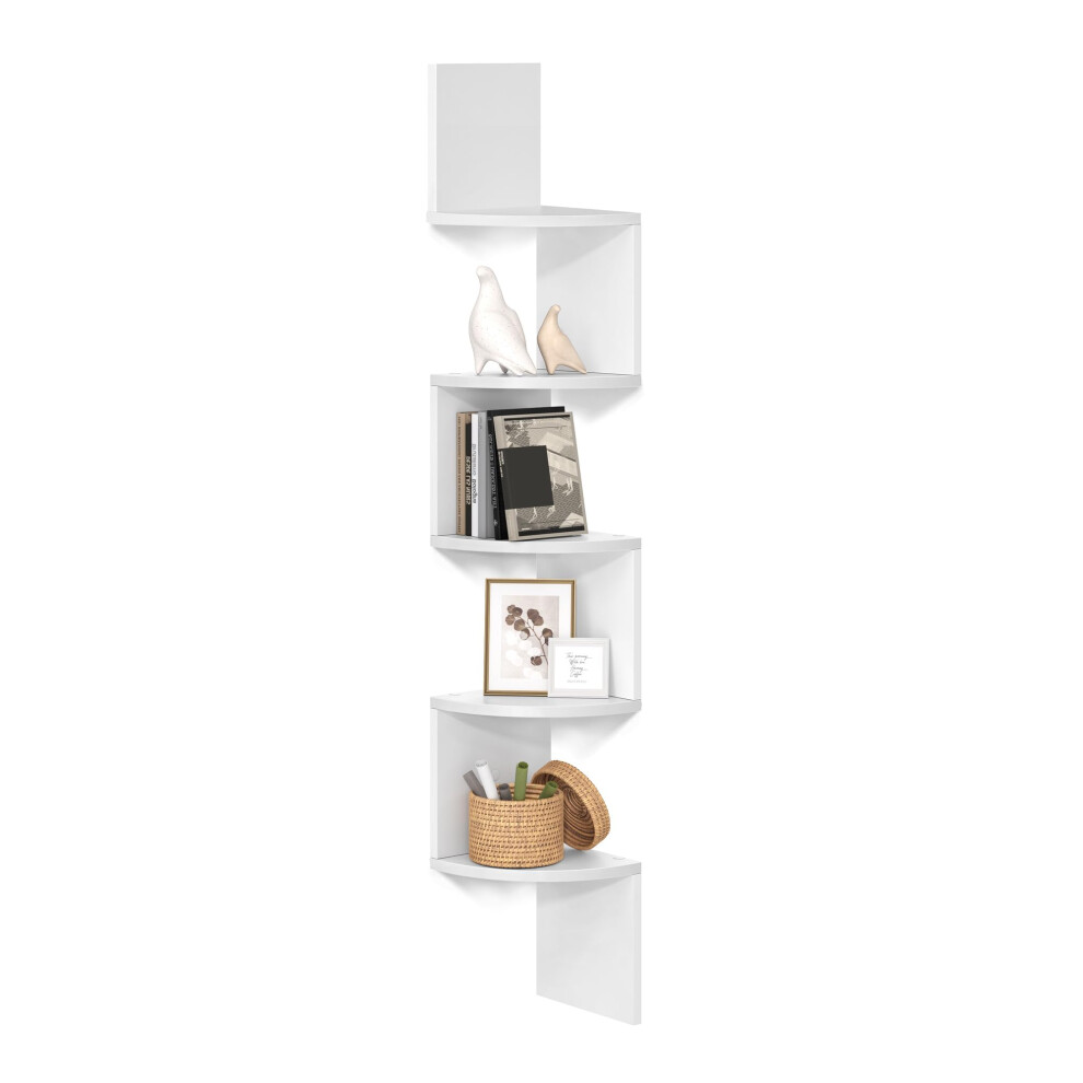 Vasagle 5-Tier Corner Shelf, Display Floating Shelf In Living Room, St