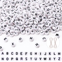 JOLCEEY 1000Pcs Acrylic Letter Beads for Bracelet & Necklace Making, 7