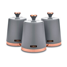 Tower T826131GRY Cavaletto Set of 3 Storage Canisters for Tea/Coffee/S