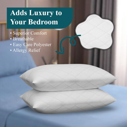 IMFAA Quilted Zipped Pillow Protector Pack of 4 - Soft and Comfortable 1