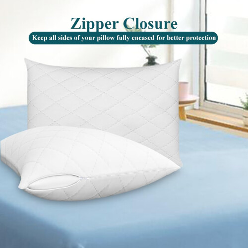 IMFAA Quilted Zipped Pillow Protector Pack of 4 - Soft and Comfortable 2