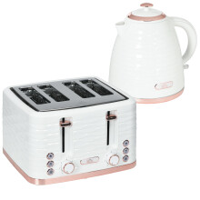 HOMCOM Kettle and Toaster Sets, 3000W 1.7L Rapid Boil Kettle & 4 Slice