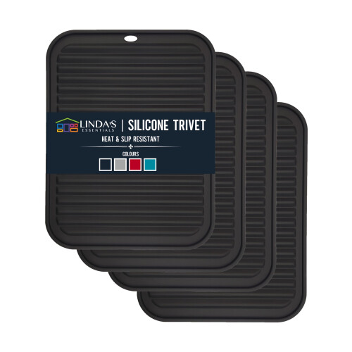 Linda's Essentials Silicone Trivets for Hot Pans and Pots (4 Pack) - M