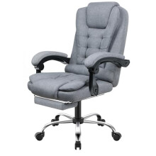 Ergonomic Reclining Office Chair with Telescopic Footrest, Wide Padded