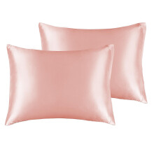 Satin Pillowcase for Hair and Skin, Cooling Silk Alternative, Toddler 13x18 Coral, 2 Pack