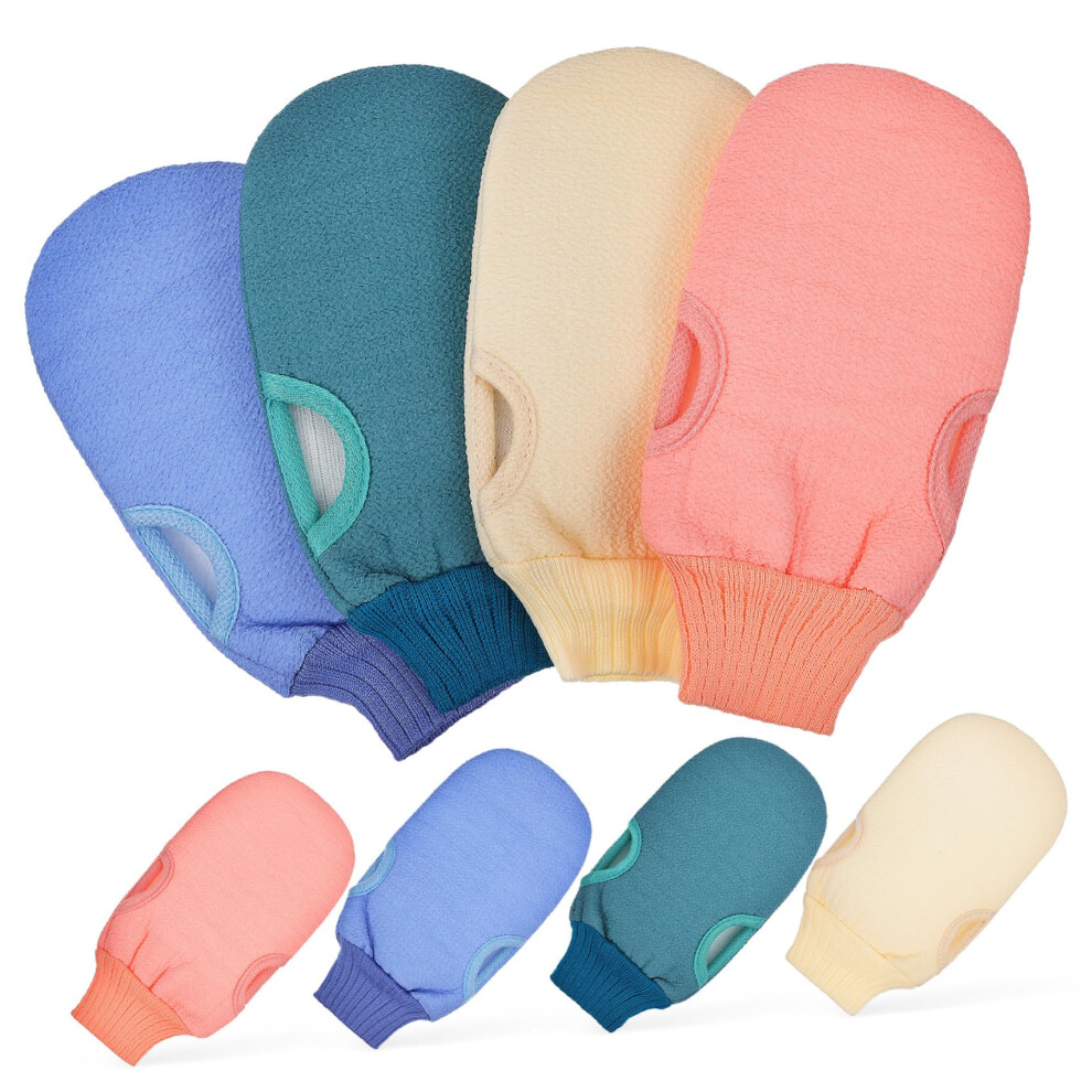 8pcs Exfoliating Gloves for Shower Gentle Skin Care Bath Gloves Body Scrubber for Women and Men