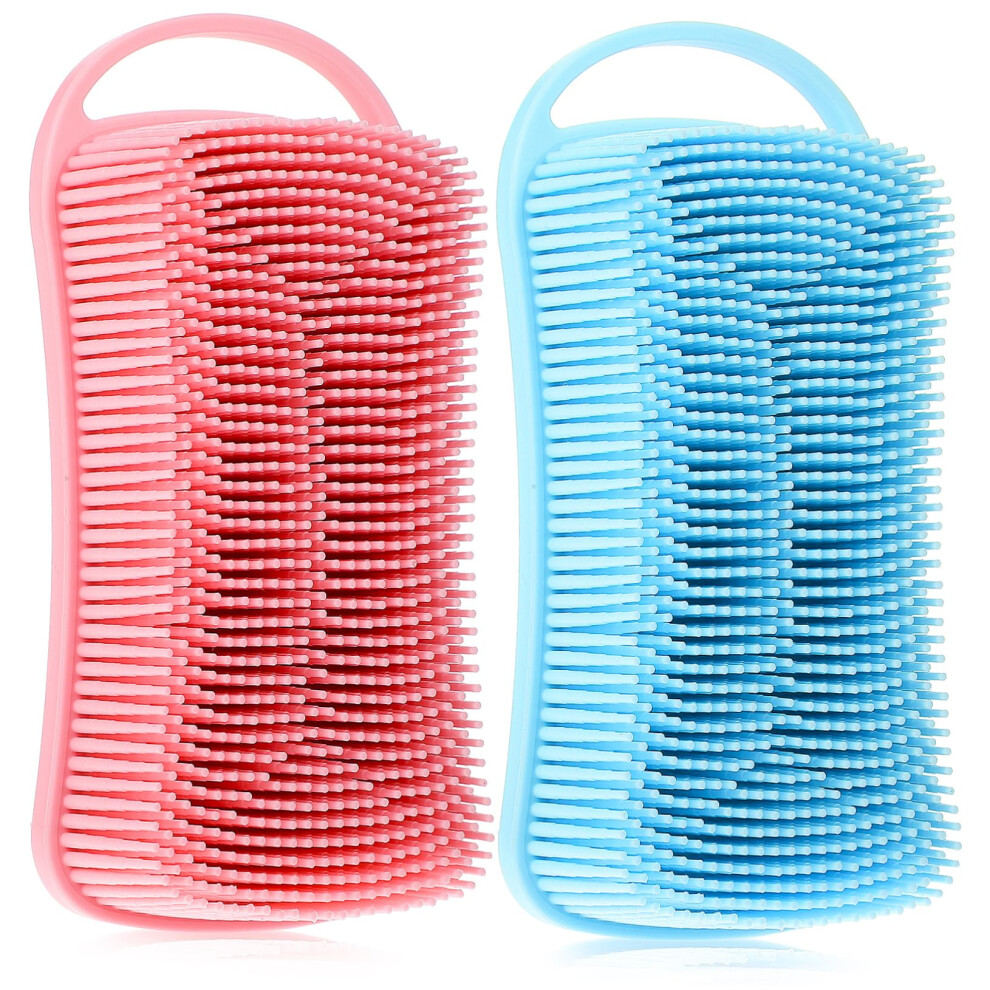 2pcs Silicone Body Scrubber Set for Sensitive Skin with Ergonomic Grip and Deep Exfoliation