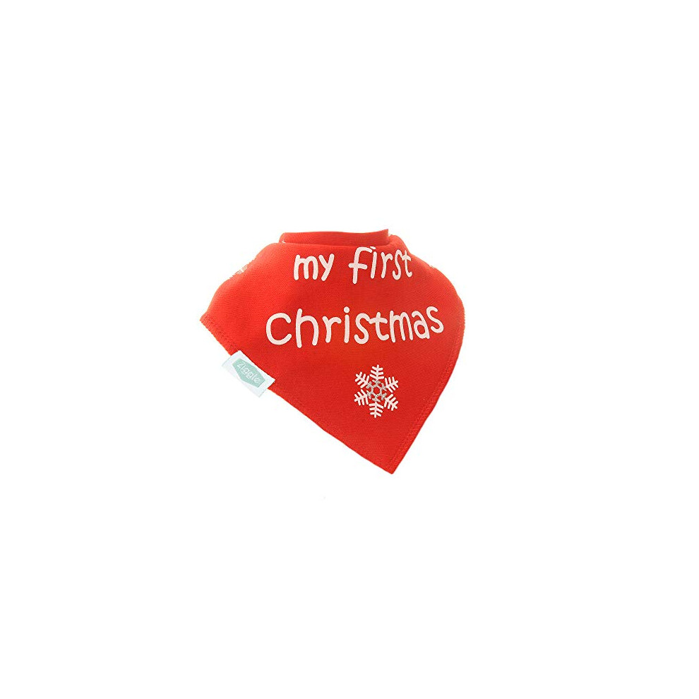 Baby Bandana Dribble Bib, Super Absorbent, Fits Newborn To Toddler, Award Winning, My First Christmas Ziggle