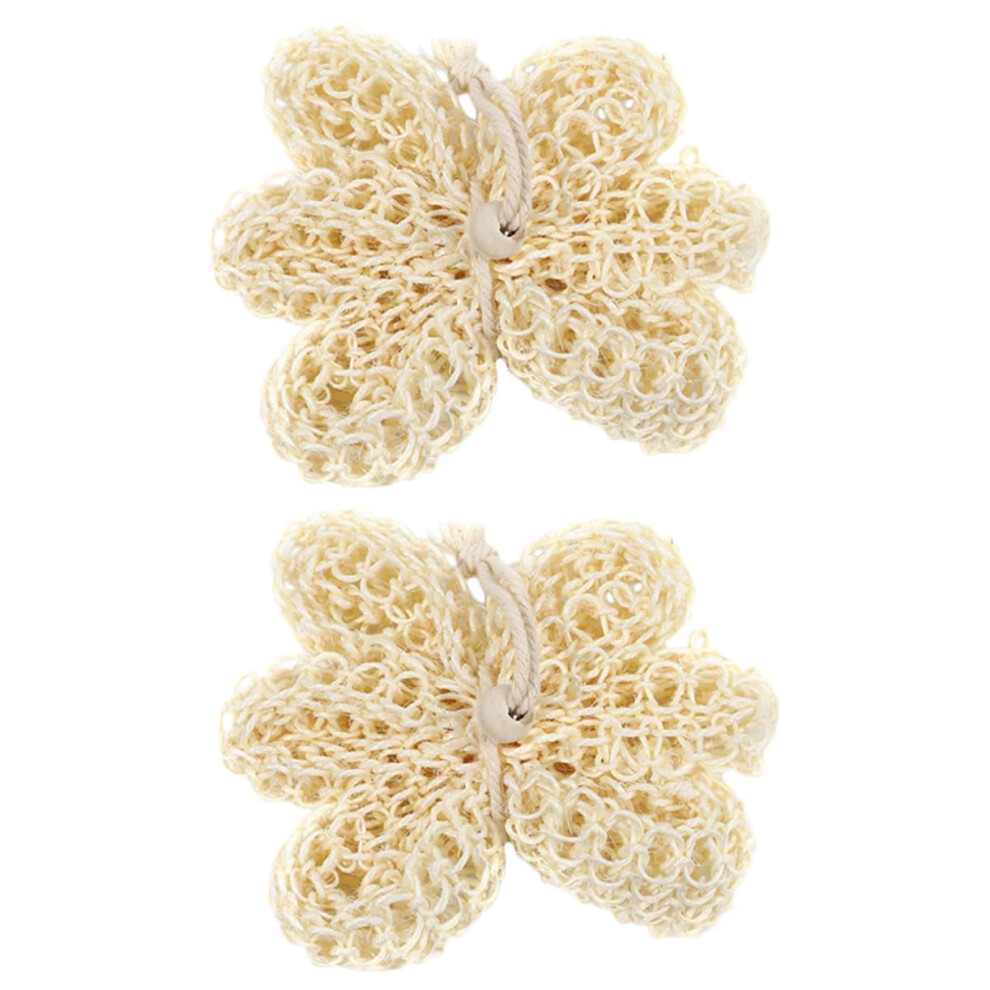 2 Pack Sisal Bath Loofah Shower Pouf for Effective Exfoliation and Gentle Body Scrubbing