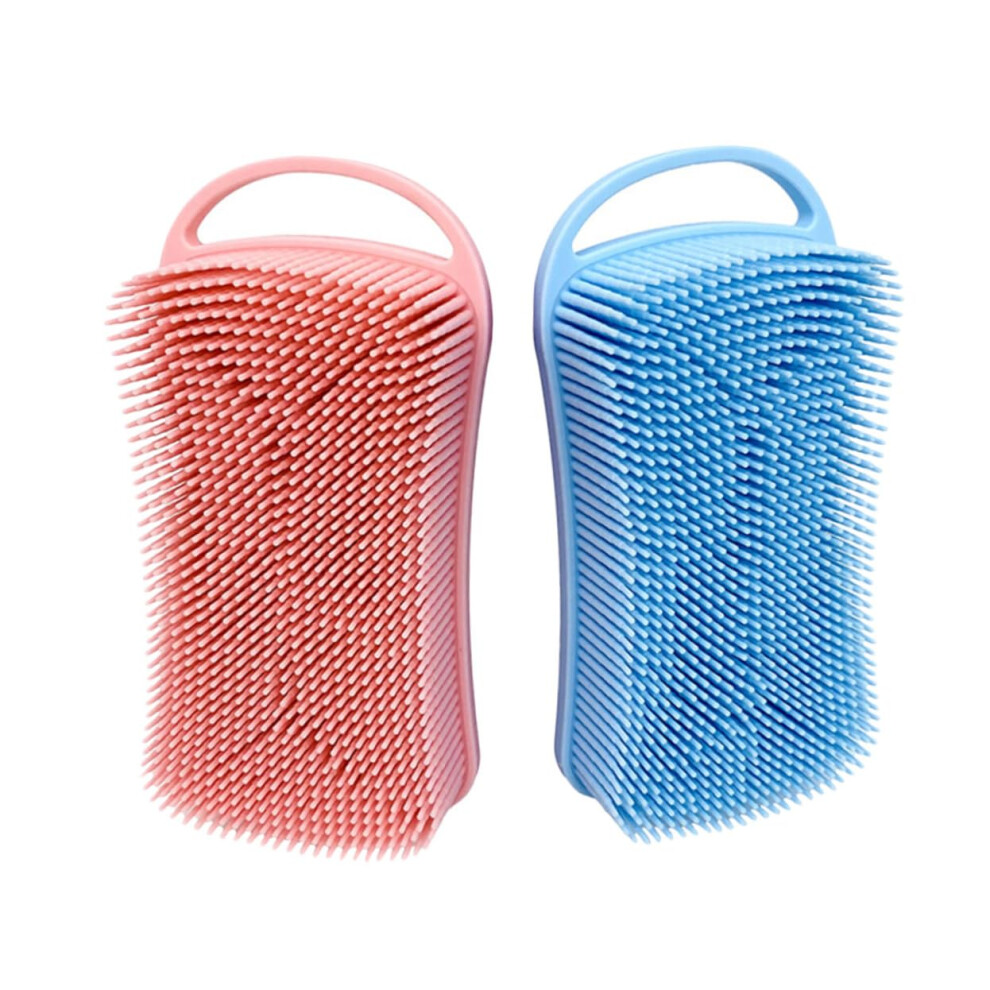 2pcs Silicone Bath Brush and Scalp Massager â Soft Exfoliating Body Scrubber with Hook for Adults and Kids