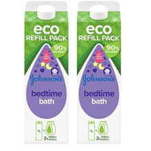 Johnson's Baby, Eco Refill Pack, Bedtime Bath, with Soothing NaturalCalm Essences, 1 L (Pack of 2)
