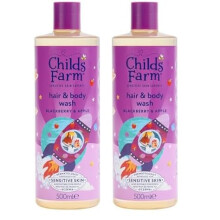 Childs Farm Kids Hair & Body Wash, Blackberry & Apple | Tear-free, Gently Cleanses | Suitable for Dry, Sensitive Skin, 500ml (Pack of 2)