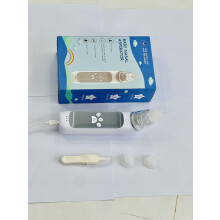 Rechargeable Electric Baby Nasal Aspirator with Adjustable Suction, Soft Silicone Tips, and Soothing Music Light White Gray