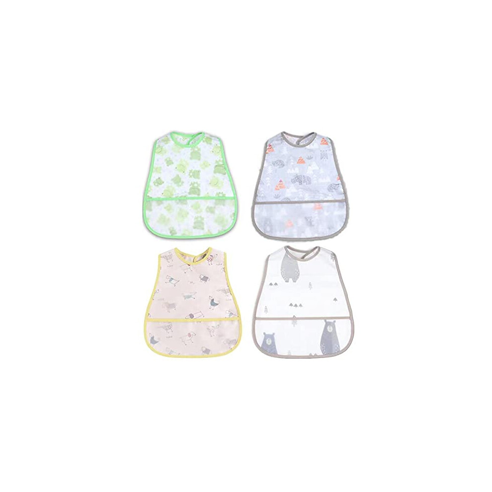 Baby Bibs Waterproof Bib - Feeding Bib, Adjustable Washable, Soft Fortoddler Infant Kids, 0-36 Months Norinori