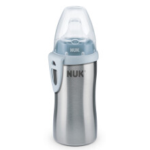 NUK Active Cup Toddler Drinking Cup | Stainless Steel | 12+ Months | 215 ml | Leak-Proof Sippy Cup with Air-Valve | BPA-Free | Blue