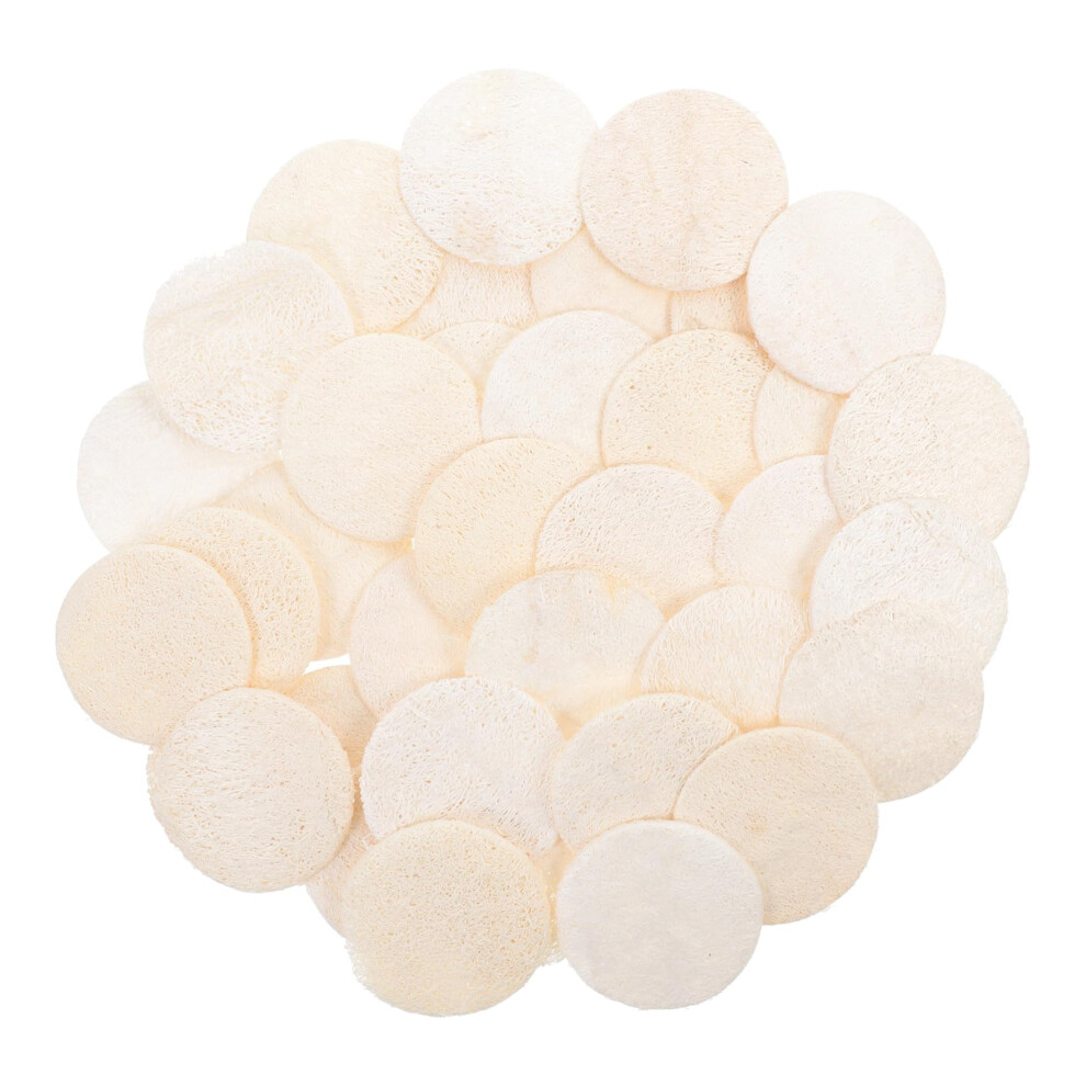 Beige 36Pcs Facial Loofah Pads Natural Exfoliating Scrubber For Gentle Skin And Dead Skin Removal