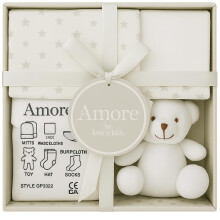 Newborn 7 Piece Luxury Boxed Baby Gift Set (0-3 Months) Baby Showers Gifts & Newborn Baby Gift, Available in Blue, Pink & White (White)