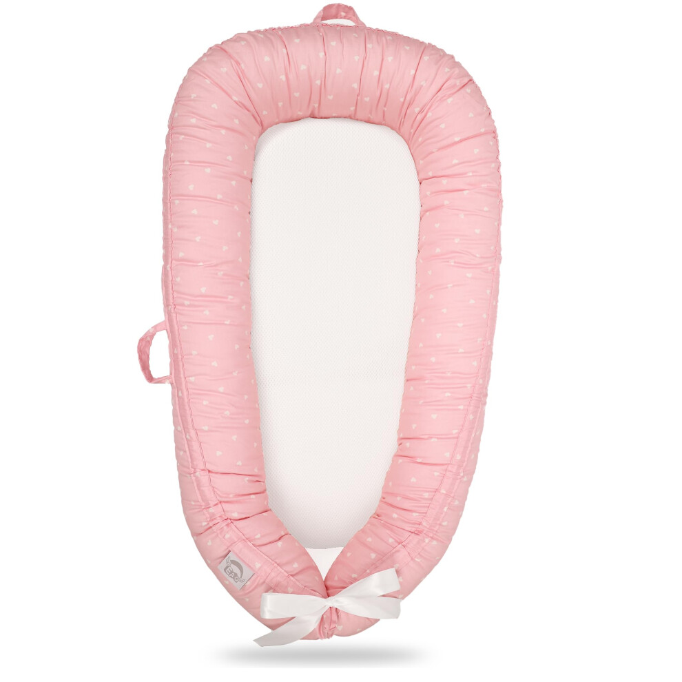 Baby Nest Pod Girl,Baby Sleep Pod Soft Breathable 100% Cotton Napping Or Traveling For 0-12 Months,Travel & Baby Essential Gift For Newborn (Pink) Pink Eaq