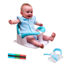 babove Baby Bath seat for Babies 6 Months & up with Thermometer Sticker, one-Touch Button for Easy armrest Opening, Baby sit up Bath Chair (Blue)