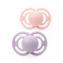 MAM Perfect Soothers | 6-18 Months | 2 Pack | Comes in Dummy Steriliser Case | Sustainable Materials | Baby Accessories | Pink (Various Designs)