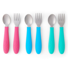Elk and Friends Kids Silverware with Silicone Handle