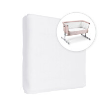 Jersey 100% Cotton Fitted Sheet for 83 x 50 cm Baby Co-Sleeper Crib Mattress (White)