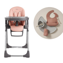 Silver Cross - Buffet Highchair with Mealtime Set & Silicone Tray - Baby Chair - Portable Highchair - Newborns to 3 Years - Pink