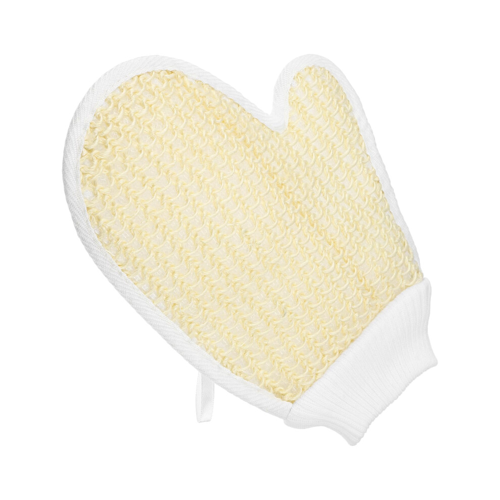 White Exfoliating Shower Glove Jute Body Scrubber For Dead Skin Gentle Foam Cleansing 8.74X6.69