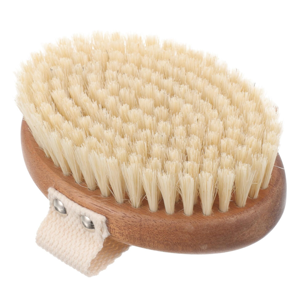 Bath Body Brush with Soft Bristles for Gentle Skin Exfoliation, Wood Handle Shower Brush Wet Dry Use