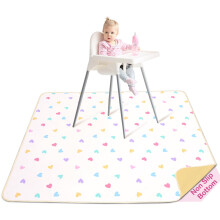 High Chair Splash Floor Mat,Unicorn Castle Waterproof Washable Slip Splash Mat for Under High Chair Food Catcher,Light Brown,107x117cm