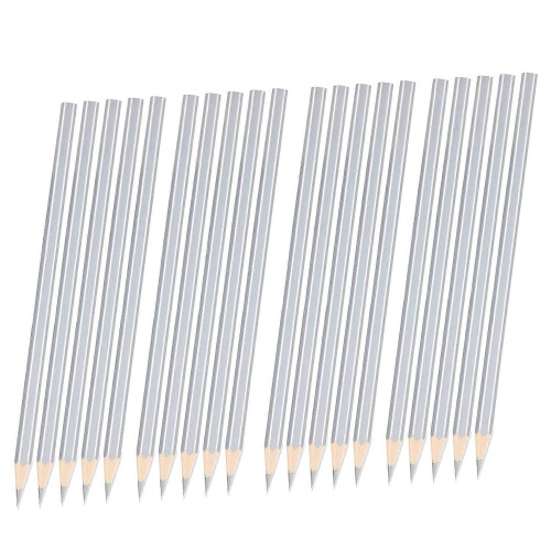 20 Pack Silver Welders Pencil Metallic Silver Marking Pencil for Construction Workers Metalwork Plum