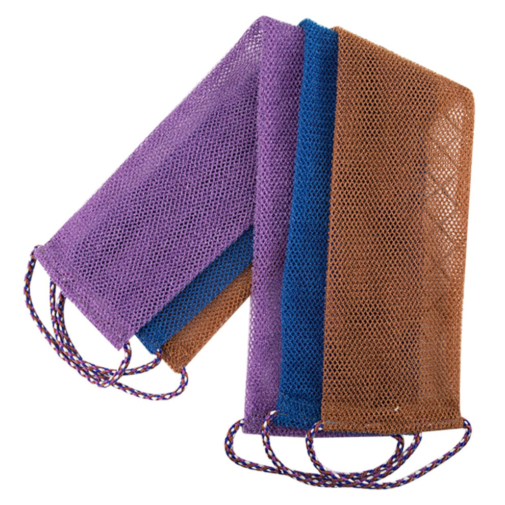 Exfoliating Bath Towel Set with DualSided Body Scrubber and Back Reach for Shower â 3 Pack
