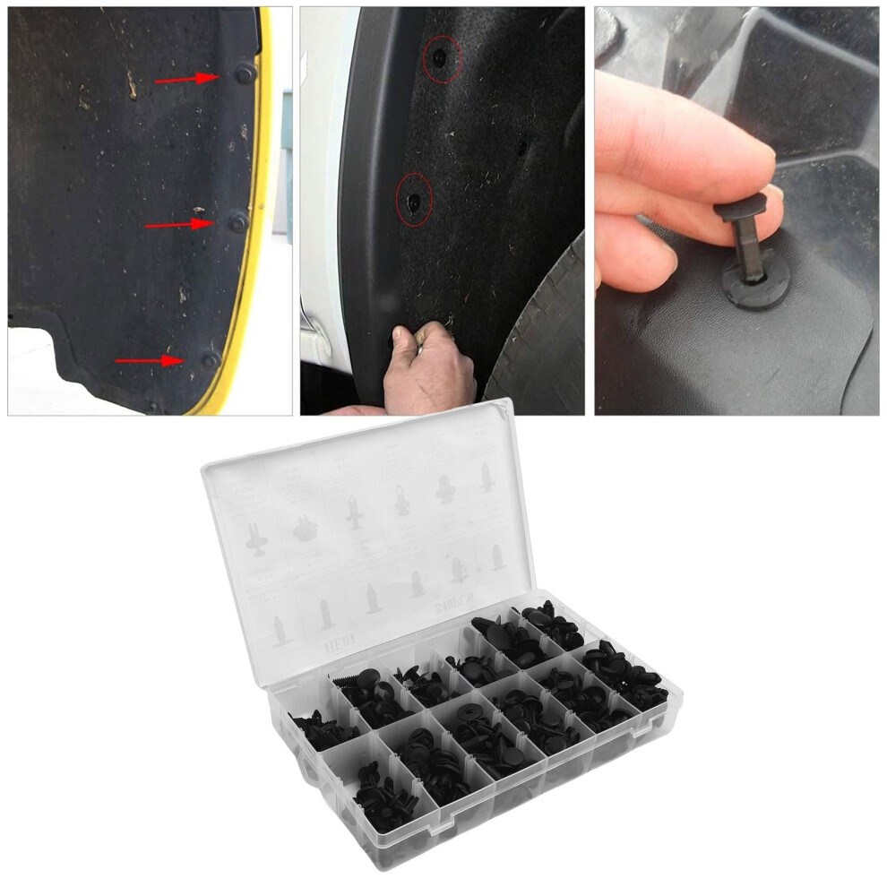 240Pcs Car Retainer Clips Set Â Abs Push Pin Rivets For Door Panel, Bumper 4961383180726